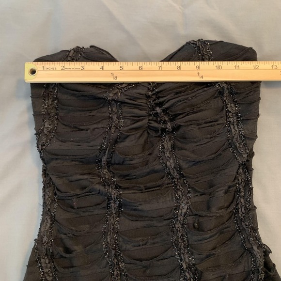 Va Va Voom Dress Womens Small Black Strapless Sweetheart Sequin Bodycon Mini - Picture 4 of 9